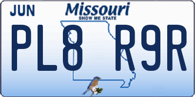 MO license plate PL8R9R