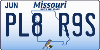 MO license plate PL8R9S