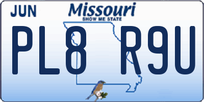 MO license plate PL8R9U