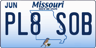 MO license plate PL8S0B