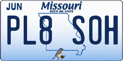 MO license plate PL8S0H