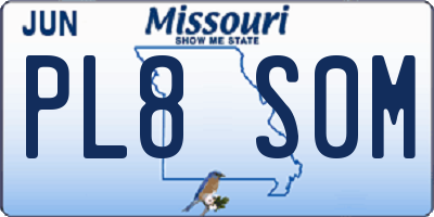 MO license plate PL8S0M