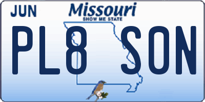 MO license plate PL8S0N