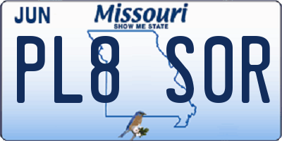 MO license plate PL8S0R