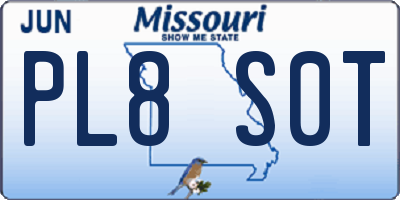 MO license plate PL8S0T
