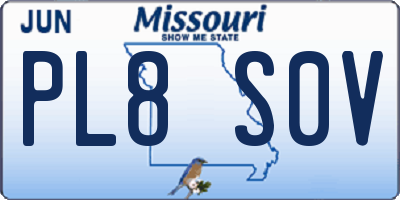 MO license plate PL8S0V