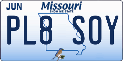 MO license plate PL8S0Y