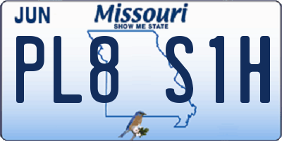 MO license plate PL8S1H