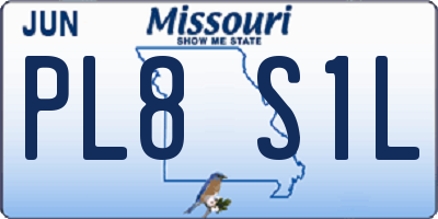 MO license plate PL8S1L