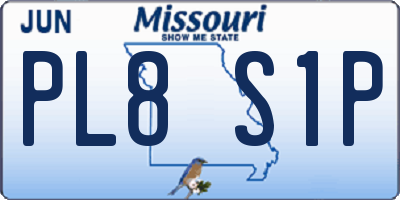 MO license plate PL8S1P