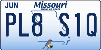 MO license plate PL8S1Q