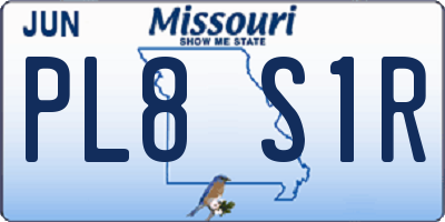 MO license plate PL8S1R