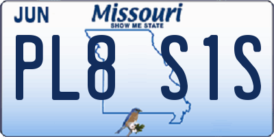 MO license plate PL8S1S
