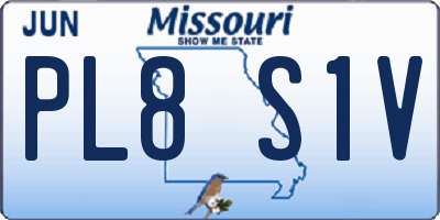 MO license plate PL8S1V