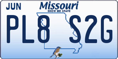 MO license plate PL8S2G