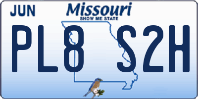MO license plate PL8S2H