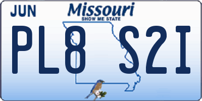 MO license plate PL8S2I