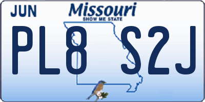 MO license plate PL8S2J
