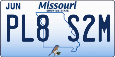 MO license plate PL8S2M