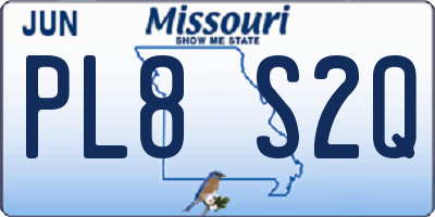 MO license plate PL8S2Q