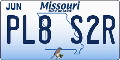 MO license plate PL8S2R