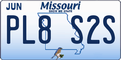 MO license plate PL8S2S