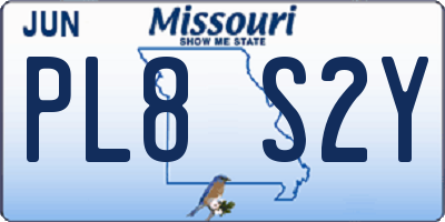 MO license plate PL8S2Y