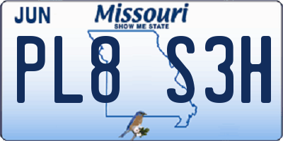 MO license plate PL8S3H