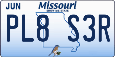 MO license plate PL8S3R