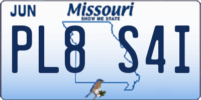 MO license plate PL8S4I