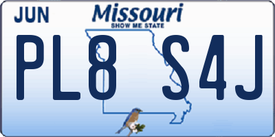 MO license plate PL8S4J