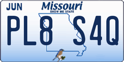 MO license plate PL8S4Q