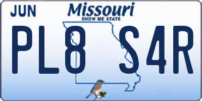 MO license plate PL8S4R