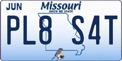 MO license plate PL8S4T
