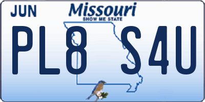 MO license plate PL8S4U