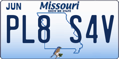 MO license plate PL8S4V