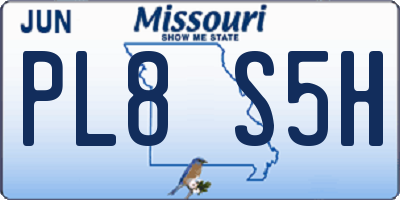 MO license plate PL8S5H