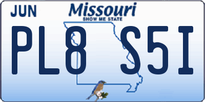MO license plate PL8S5I