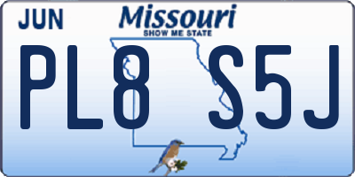 MO license plate PL8S5J