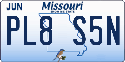 MO license plate PL8S5N