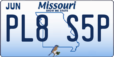 MO license plate PL8S5P