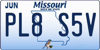MO license plate PL8S5V