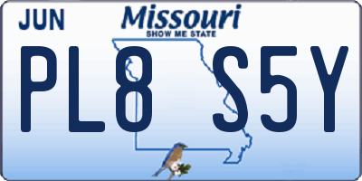 MO license plate PL8S5Y