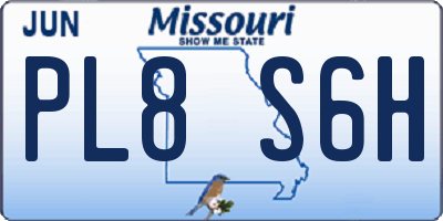 MO license plate PL8S6H