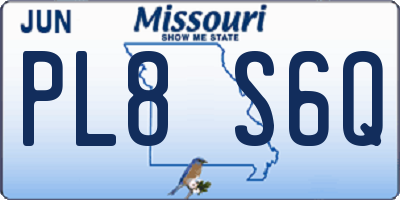 MO license plate PL8S6Q