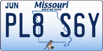 MO license plate PL8S6Y