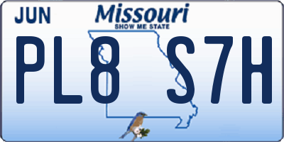 MO license plate PL8S7H