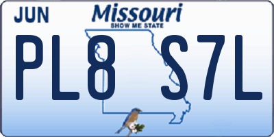 MO license plate PL8S7L