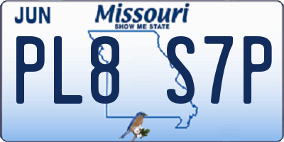 MO license plate PL8S7P