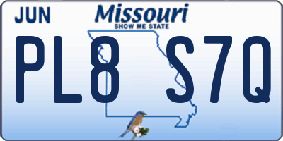 MO license plate PL8S7Q
